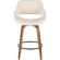 Fabrico 26" Counter Stool in Cream Fabric & Walnut Finish (Set of 2)